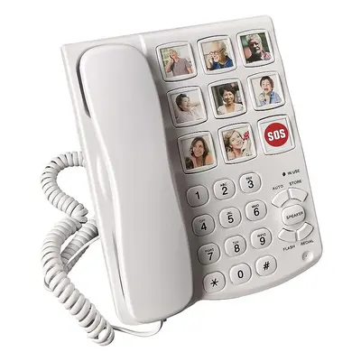 OPENED BOXES Memo24 Big Button and Picture Corded Landline Phone for Elderly