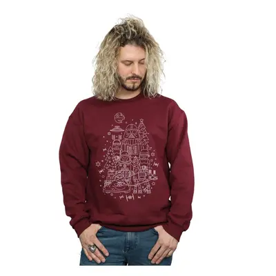 (S, Burgundy) Star Wars Mens Empire Christmas Sweatshirt