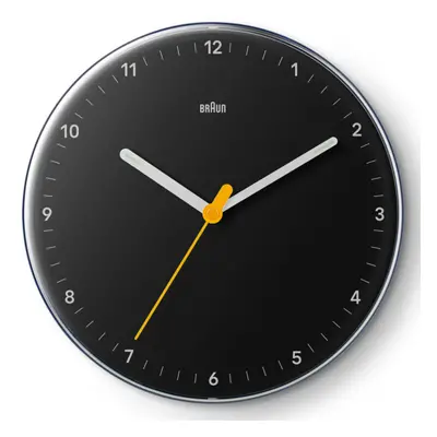 Braun Classic Analogue Wall Clock with Silent Sweep Movement - Black