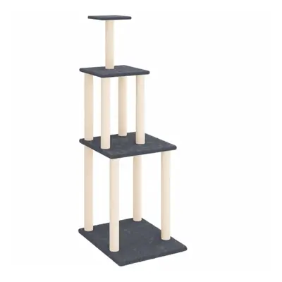 (dark grey) vidaXL Cat Tree with Sisal Scratching Posts Cat Scratch Tower Climber Light Grey