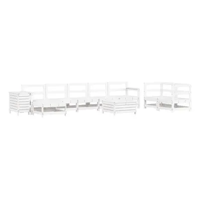 vidaXL Garden Sofa Set Piece Outdoor Sofa Corner Sofa White Solid Wood Pine