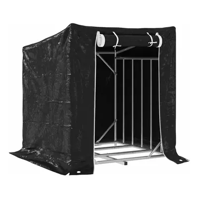 (100.5 x 100.5 x 110.5 cm) vidaxL Firewood Rack with Rain Cover 100.5x100.5x110.5 cm Galvanised 