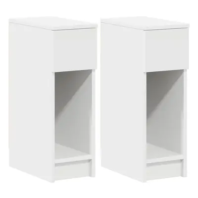 (white, pcs) vidaXL Bedside Cabinets with Drawer pcs Smoked Oak 20x36x60 cm bedside table