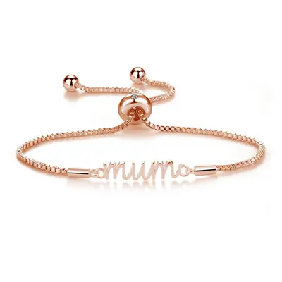 Rose Gold Plated Mum Bracelet Created with Swarovski Crystals