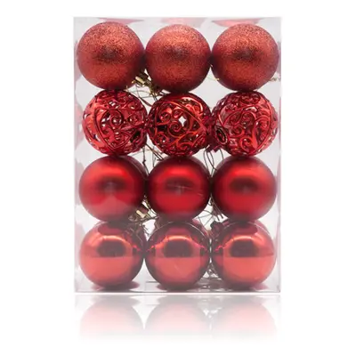 AMS 2.36''/60mm 24ct Christmas Balls Tree Pendants Shatterproof Ornaments Seasonal Decorations f