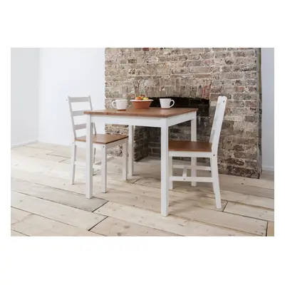 Annika Bistro Table in White and Natural Pine