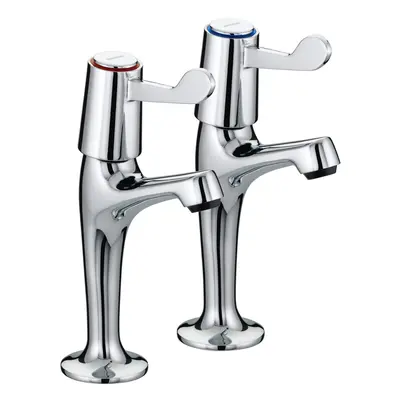 Bristan VAL HNK C CD Lever High Neck Pillar Taps with Ceramic Disc Valves - Chrome Plated