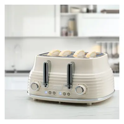 (Cream) Daewoo Sienna Slice Toaster With High Lift, Reheat and Defrost