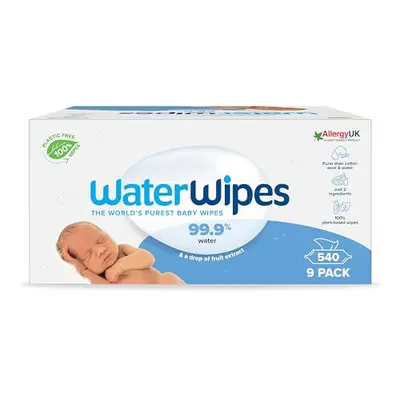 Plastic-Free Original Baby Wipes, Count (9 packs), 99.9% Water Based Wipes, Unscented for Sensit