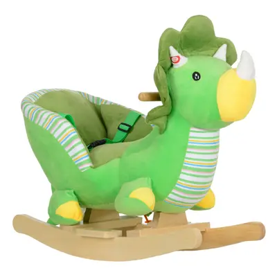 AIYAPLAY Rocking Horse Dinosaur Design Baby Rocker with Animal Sound, Green