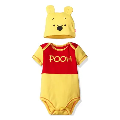 Disney Boys' Winnie the Pooh Bodysuit with Cap Set Yellow 6/9M