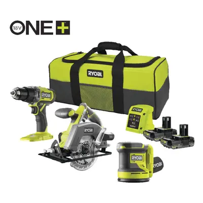 Ryobi Cordless Combi Drill, Circular Saw & Random Orbital Sander Kit