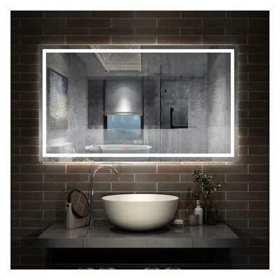 (1200*700mm) LED Mirror with Bluetooth, Shaver Socket, Anti-fog