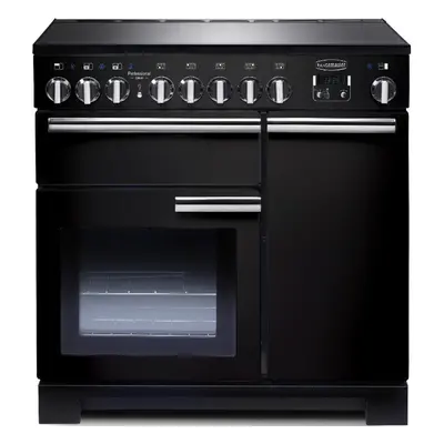 Rangemaster PDL90EIGB/C Professional Deluxe Gloss Black with Chrome Trim 90cm Induction Range Co