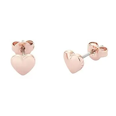 Ted Baker Harly Tiny Heart Stud Earrings - Rose Gold or Silver Tone Plated (Rose Gold Tone)