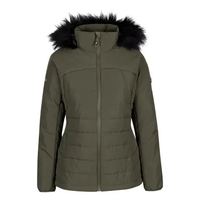 (14, Dark Vine) Trespass Women's Padded Jacket Hooded Translate