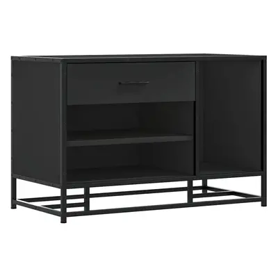 (black) vidaXL Shoe Bench Black 80x40x53.5 cm Engineered Wood and Metal bench