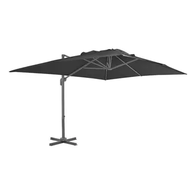 (black, x cm) vidaXL Cantilever Umbrella with Aluminium Pole Garden Sunshade Outdoor Parasol