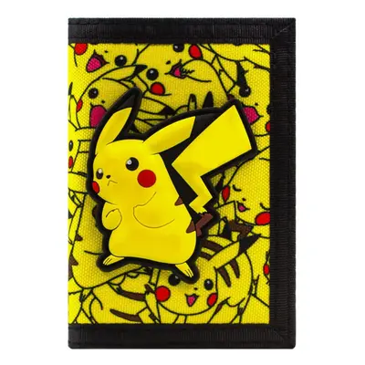 Pokemon Pikachu No.25 Electric Yellow Coin & Card Tri-Fold Wallet