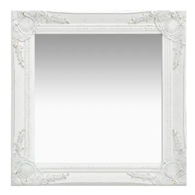 vidaXL Wall Mirror Baroque Style 50x50 cm White