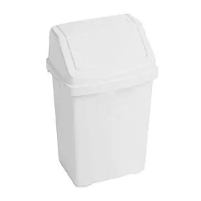 High Grade 8l Ice White Wham Plastic Flip Top Waste Bin by Wham