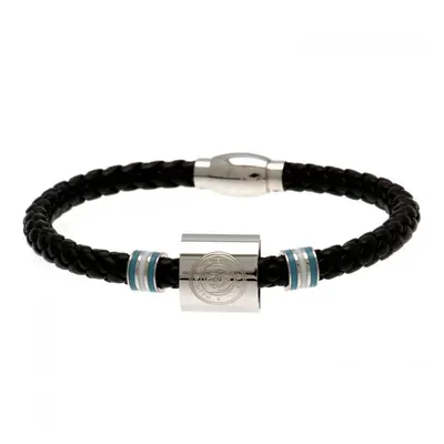 Manchester City FC Colour Ring Leather Bracelet