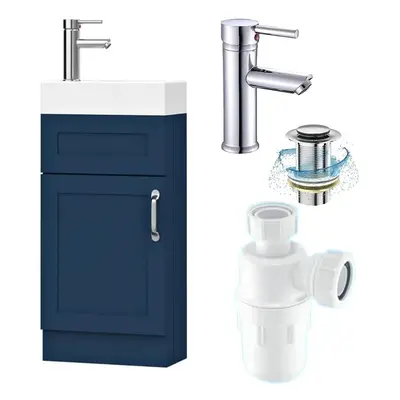 (Crawle Blue, 400mm) Belofay Floor Standing Vanity Unit with Ceramic Basin