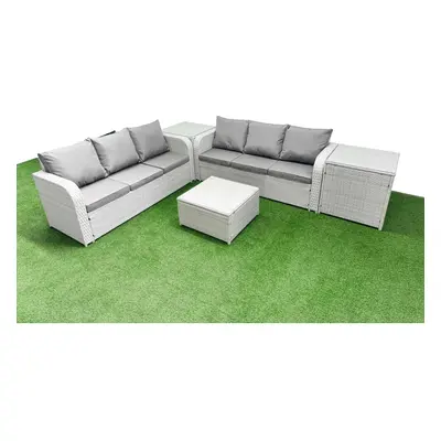 Fimous Outdoor Garden Furniture Sets Seater Wicker Rattan Furniture Sofa Sets with high Back Lou