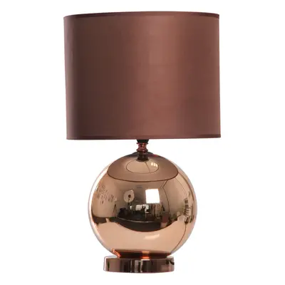 KLIVING OSTEND COPPER TABLE LAMP WITH MATCHING CHOCOLATE SHADE HOME LIGHTING