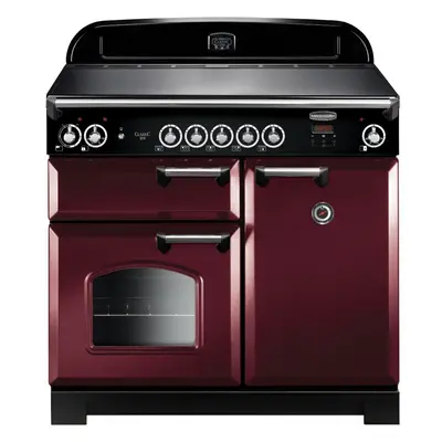 Rangemaster CLA100EICY/C Classic Cranberry with Chrome Trim 100cm Induction Range Cooker - Red -