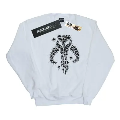 (XXL, White) Star Wars Mens The Mandalorian Blaster Skull Sweatshirt