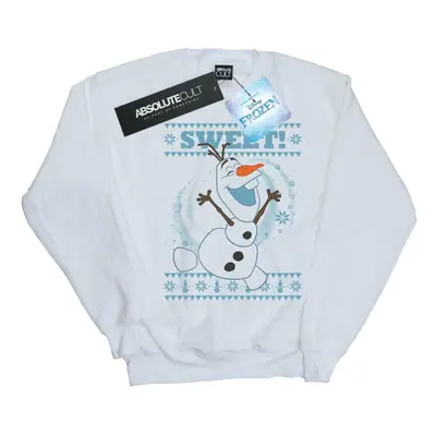 (M, White) Disney Womens/Ladies Frozen Olaf Sweet Christmas Sweatshirt