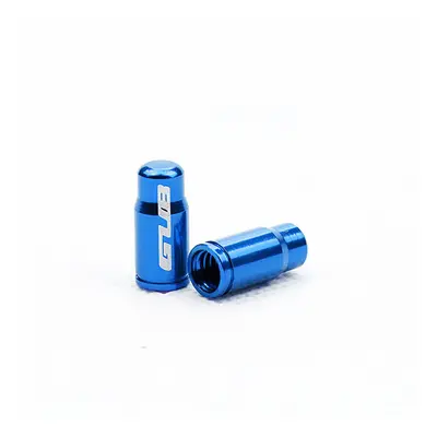 (Blue) 50Pcs Aluminum Alloy Bike Bicycle Presta Valve Cap CNC Cycling Dustproof Air Cover