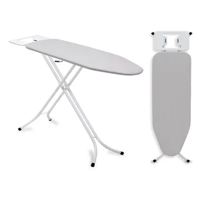 Ironing Board Folding Adjustable Non Slip With Iron Rack Grey White