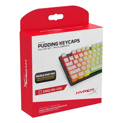 HyperX Pudding Keycaps - Full Key Set - PBT - White - English (US) Layout - Key, Backlit, OEM Pr