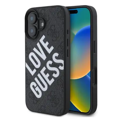 Guess 4G Big Love Logo Leather Case with MagSafe for iPhone 6.1" Black - GUHMP16SP4PLGWK