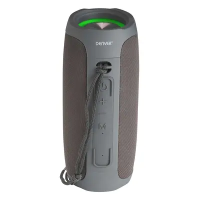 (Grey) Denver BTV-220 Portable Bluetooth Speaker Cannon, LED Lights, Rechargeable, USB & Micro S