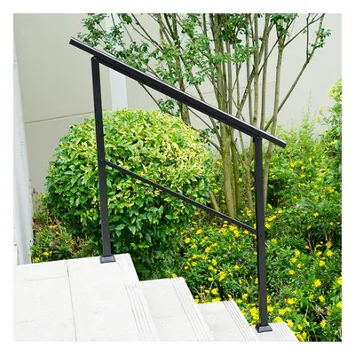 Outdoor Adjustable Black Steel Handrail Steps Stairs Safety Rail