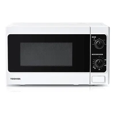 Toshiba 800w 20L Microwave Oven with Function Defrost and Power Levels, Stylish Design White - M