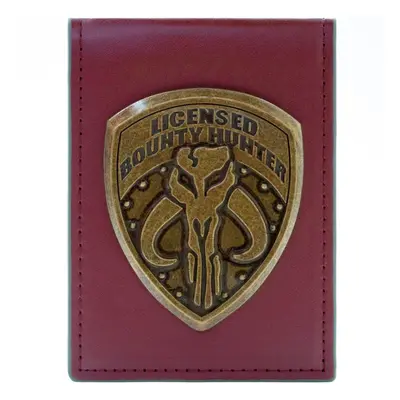 Star Wars Mandalorian Boba Fett Bounty Hunter Metal Badge Red ID and Card Holder Wallet