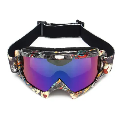 (Colorful) Motorcycle Goggles Windproof Racing Skiing Outdoor Sport Glasses