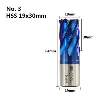 (19mm) 12-42mm Cutting Diameter HSS Hole Opener Core Drill Weldon Shank Nano Blue Coated Annular