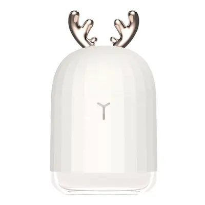 (White) Cute White Deer / Pink Rabbit 220ML Humidifier Air Purifier USB Colorful Light for Home 