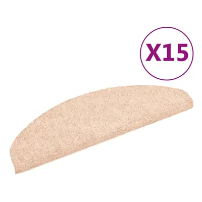 vidaXL pcs Self-adhesive Stair Mats Needle Punch 65x21x4 cm Stair Tread Cream