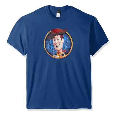 Disney Young Men's Woody Circle T-Shirt Royal XX-Large