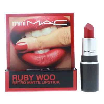 MAc Little Lipstick color Ruby Woo, Red, Mini (MAcS7P004)