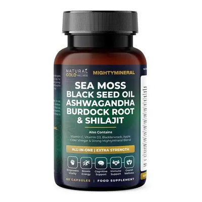 (1 Bottles (One Month Supply)) All-in-One Mineral Supplement Sea Moss, Shilajit & Ashwagandha | 