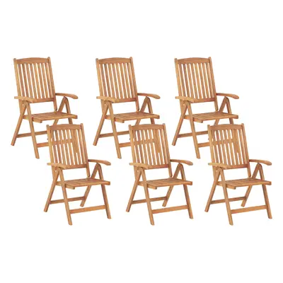 Set of Garden Chairs JAVA Acacia Wood Light Wood