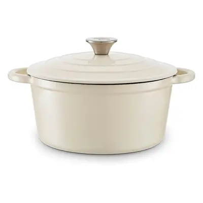 Barbary & Oak 24cm Round Casserole Cast Iron in Camembert Cream