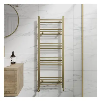 DuraTherm Heated Towel Rail Brushed Brass x 450mm Flat